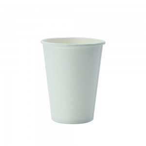 Vasos de papel de pared simple blancos de 12 oz