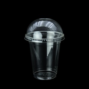 Tasse et couvercle transparents PLA de 12 oz