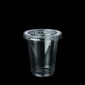 Tasse et couvercle transparents PLA de 12 oz