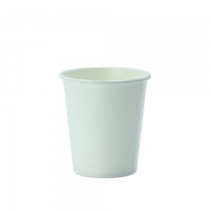 Vasos de papel de pared simple blancos de 6.5 oz