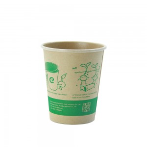Gobelets en papier à paroi simple en pulpe de bambou de 8 oz