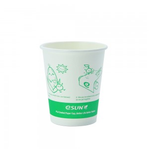 Vasos de papel de pared simple de 8 oz con logotipo