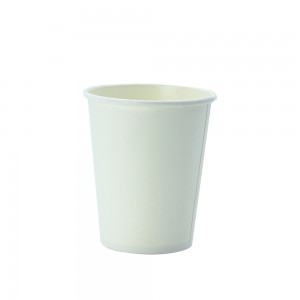 Vasos de papel de pared simple blancos de 8 oz