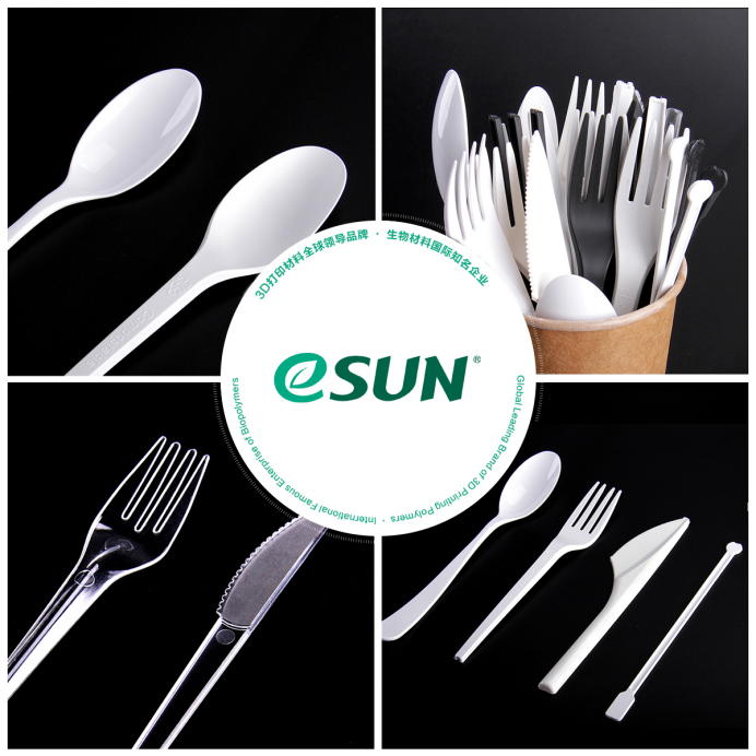 Biodegradable plastic spoon