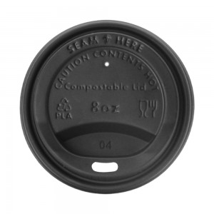 Couvercle plat pour tasse CPLA de 80 mm