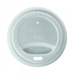 Couvercle plat pour tasse CPLA de 80 mm