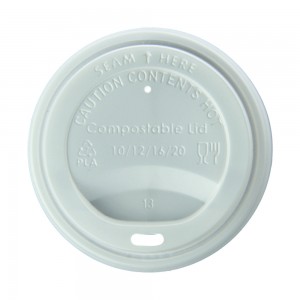 Couvercle plat pour tasse CPLA de 90 mm