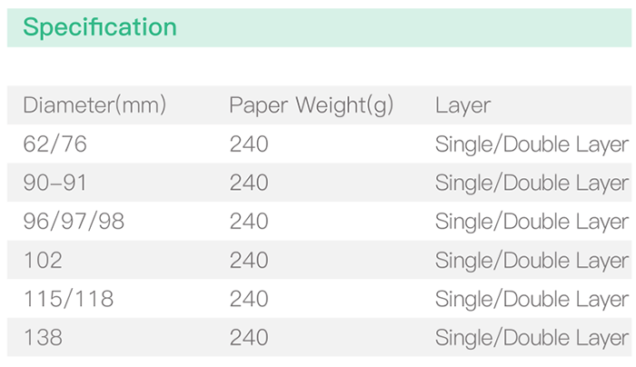 PLA Coated Paper Lid Specification